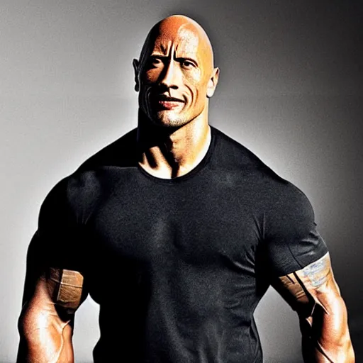 Prompt: Dwayne Johnson malnourished