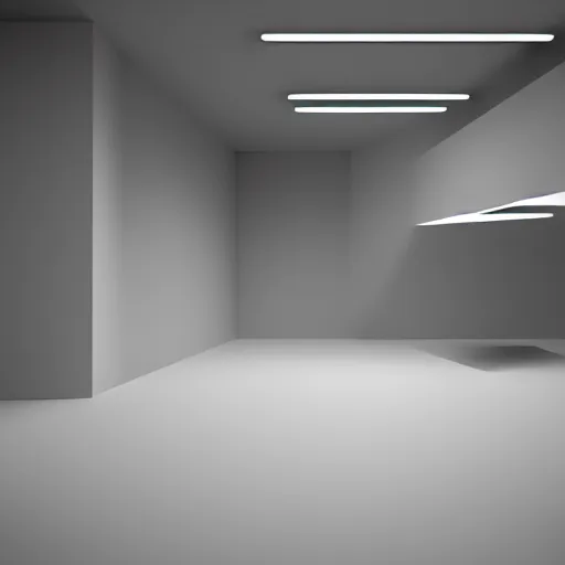 Prompt: minimal abstract 3 d indoor, atmospheric lighting, octane render 8 k, detailed, ultra high details, cinematic composition