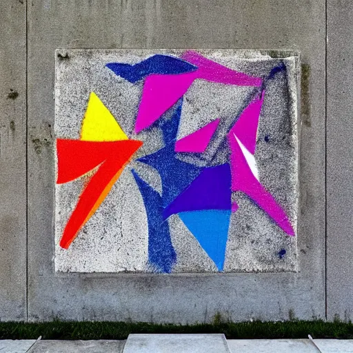 Image similar to ”concrete art masterpiece with three colors”