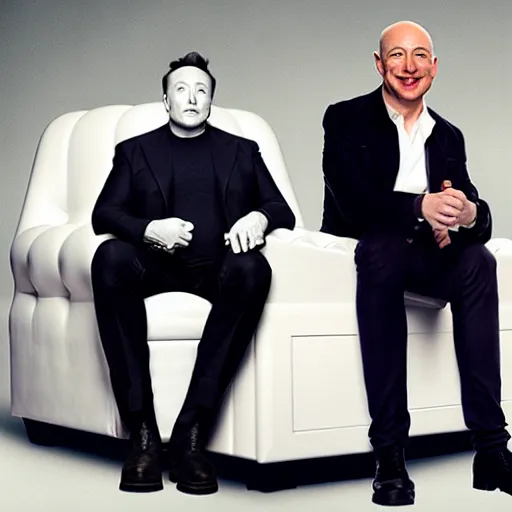 Prompt: Elon Musk playing the role of Jeff Bezos, award winning photograph by Annie Liebowitz