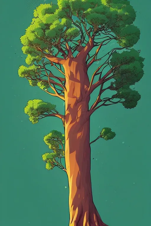 Prompt: a tree, art by tomer hanuka, elegant, highly detailed, smooth, sharp focus, artstation