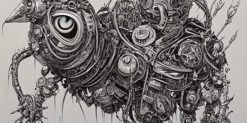 Image similar to a beautiful painting of robot by aaron horkey, trending on artstation