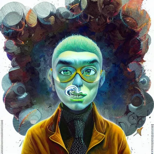 Image similar to dream mohawk projector portrait by gaston bussierre and charles vess and james jean and erik jones and rhads, inspired by rick and morty, epic, funny, huge scale, beautiful fine face features, intricate high details, sharp, ultradetailed