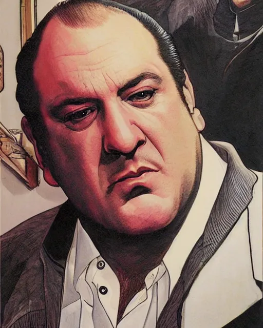 Prompt: tony soprano by glenn fabry