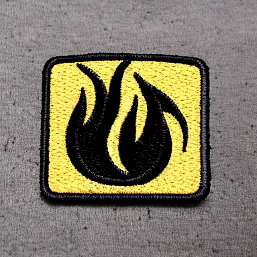 Prompt: retro vintage minimalist clean fire flames patch