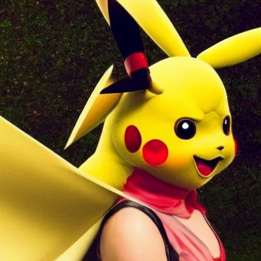 Prompt: photo of emma watson as pikachu