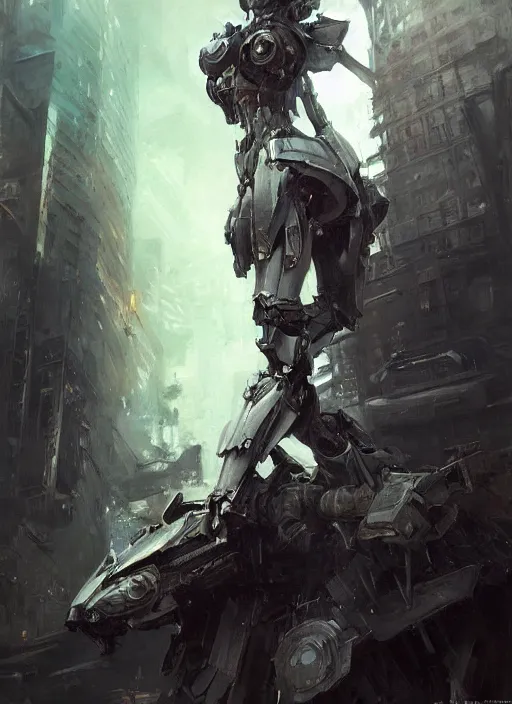 Image similar to beautiful painting by jeremy mann, a female mecha paladin absurdly beautiful, elegant, ultrafine hyperrealistic detailed face illustration by wlop and artgerm and greg rutkowski, ominous, unsettling, intricate linework, sharp focus, smooth, octopath traveler, final fantasy, unreal engine highly rendered, global illumination, dramatic lighting, 8 k