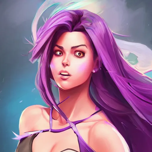 Image similar to beautiful female purple hair fantasy art apex fortnite Video game icon, 2d game art gta5 cover , official fanart behance hd artstation by Jesper Ejsing, by RHADS, Makoto Shinkai and Lois van baarle, ilya kuvshinov, rossdraws