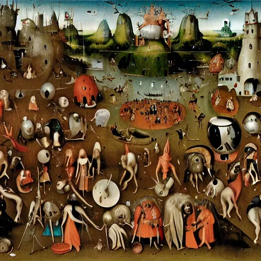 Prompt: where is waldo? by hieronymus bosch, highly detailed,