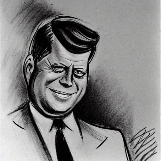 Image similar to milt kahl sketch of john f kennedy