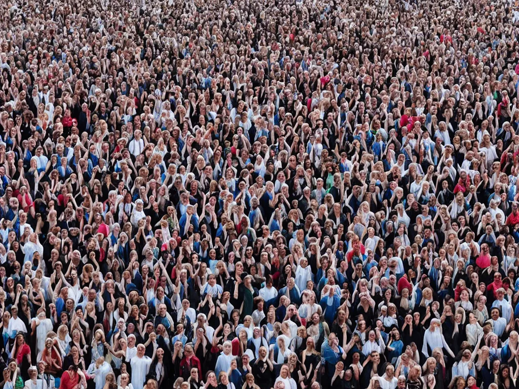 Image similar to 10,100 humans form a choir and sing to welcome the lord's arrival