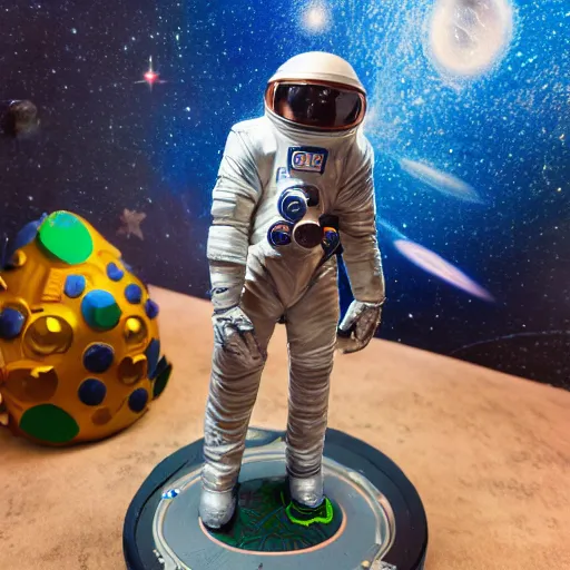 Prompt: a space captain steering an asteroid, space backdrop, everything made of papier - mache canon 5 d 5 0 mm lens, diorama, artificial intelligence