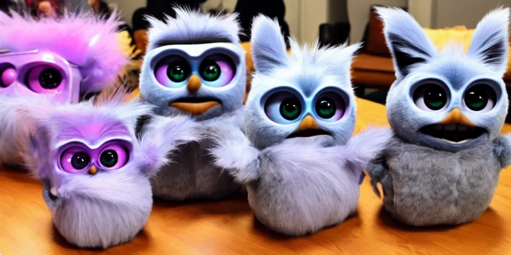 Prompt: gray - scott reaction diffusion of furbies