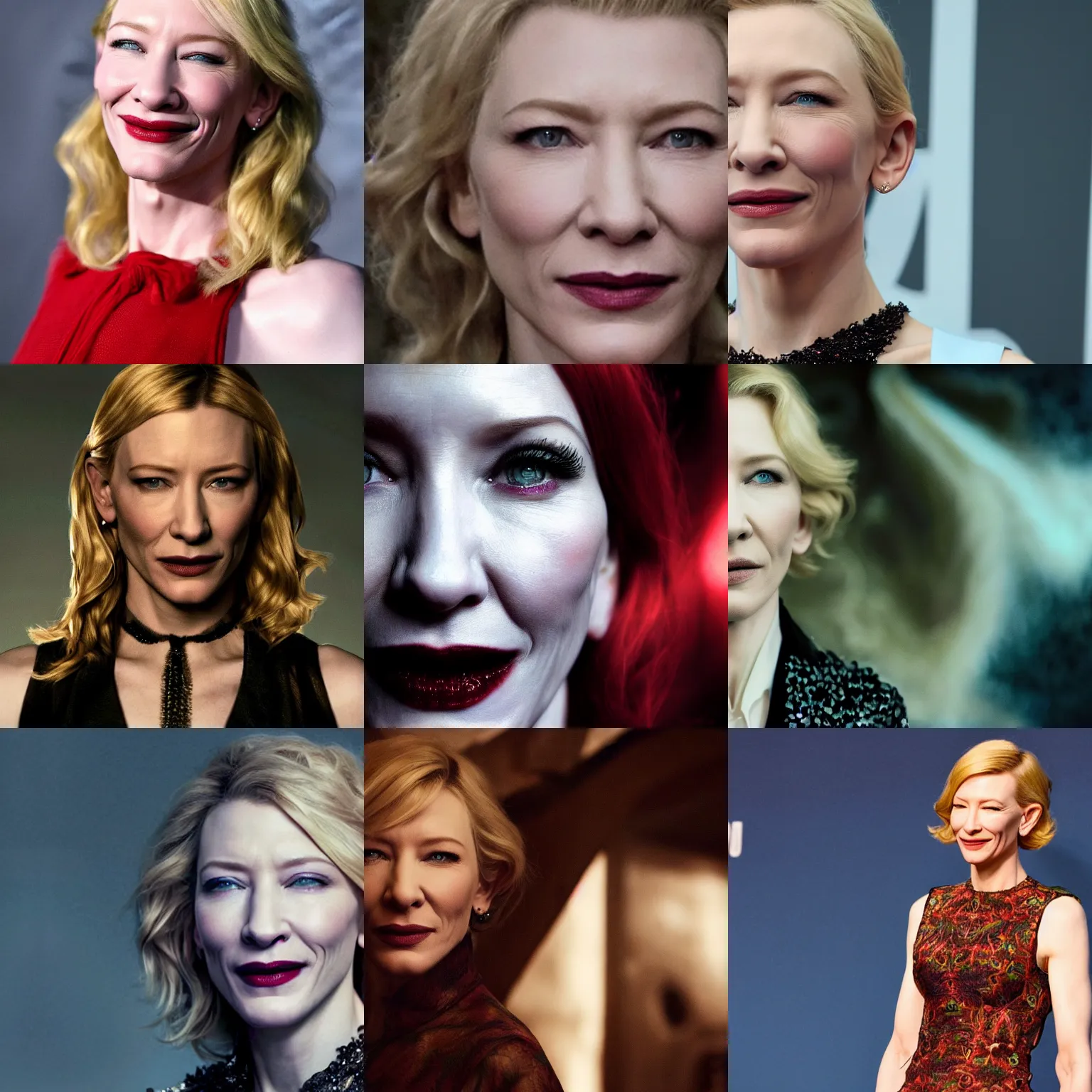 Prompt: hypperrealistic photograph of cate blanchett as demon