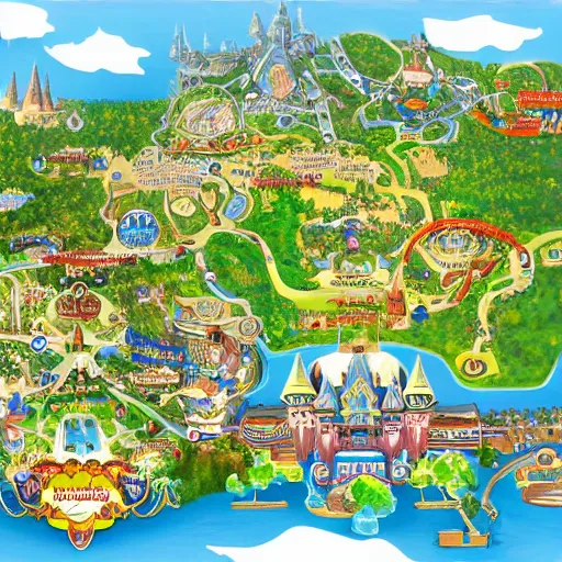 Image similar to The map of a Disneyland park.