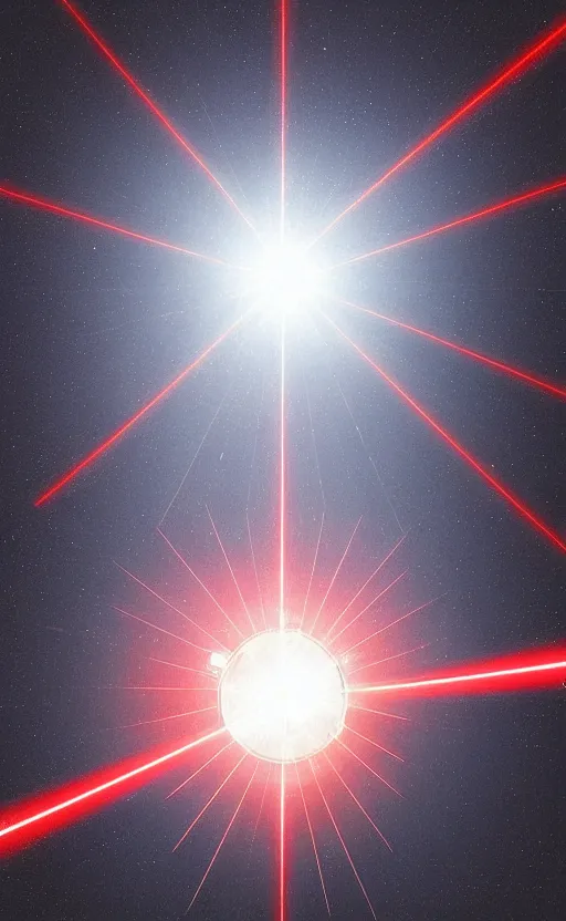 Image similar to “ geometric laser gun, floating in dark space ”