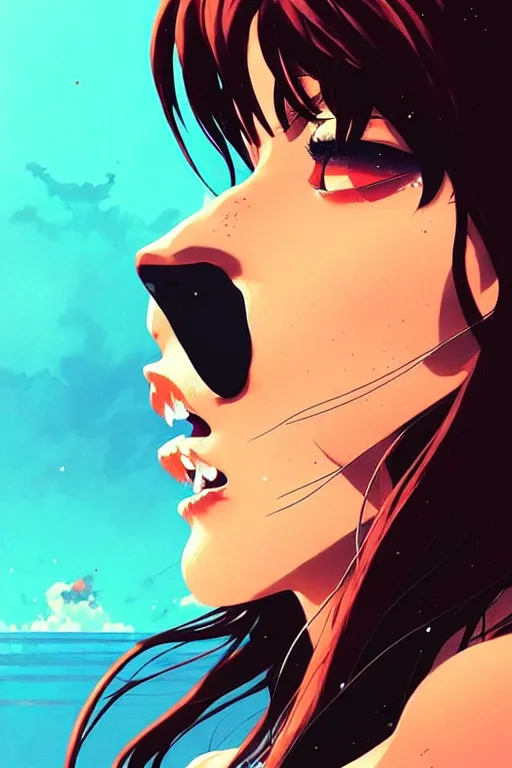 Image similar to a ultradetailed beautiful panting of revy from black lagoon, by conrad roset, greg rutkowski and makoto shinkai, trending on artstation