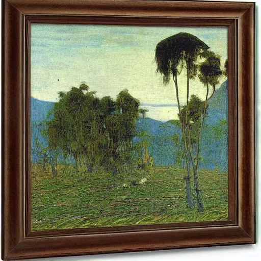 Prompt: lao republic landscape by giovanni segantini