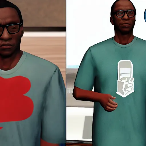 Prompt: african american bill gates in gta 5 cover