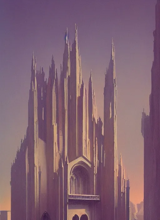 Prompt: cathedral Edward Hopper and James Gilleard, Zdzislaw Beksinski, highly detailed