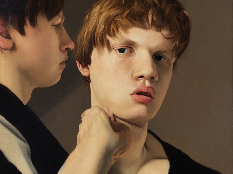 Image similar to a detailed profile oil painting of yung lean, intricate artwork by caravaggio. Trending on artstation. 8k