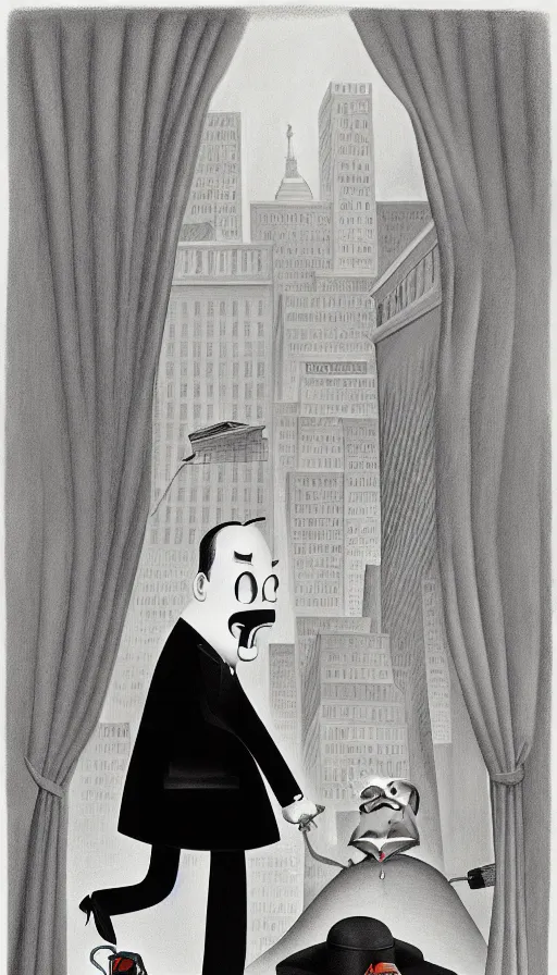 Prompt: the two complementary forces that make up all aspects and phenomena of life, by Charles Addams