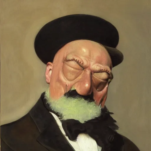 Prompt: realistic painting of zoidberg, formal portrait, bust portrait, victorian, zoidberg, futurama, sir george hayter, john singer sargent, franz xaver winterhalter, jerry barrett, thomas jones, barker, james jacques tissot, squid