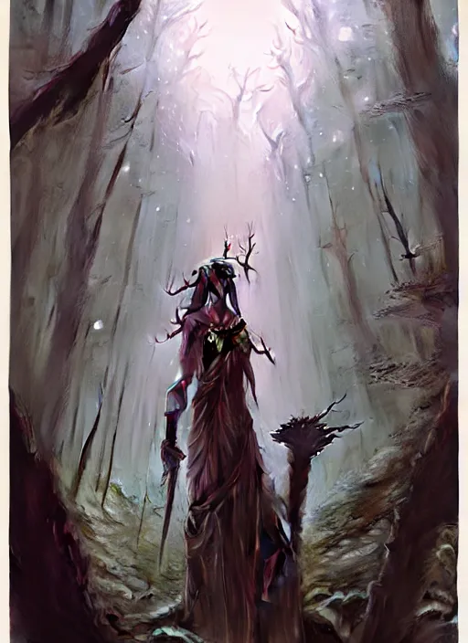 Image similar to Goddess of the forest, trending on Artstation, Greg Rutkowski, Wayne Barlowe