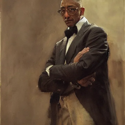 Prompt: portrait of a determined looking giancarlo esposito as moff gideon, by jeremy mann, anders zorn.