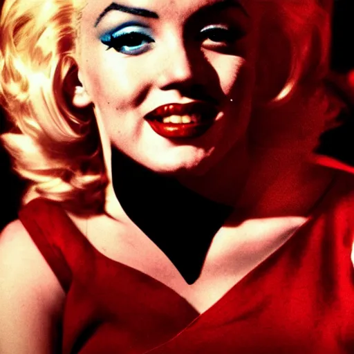 Prompt: stunning awe inspiring marilyn monroe as harley quinn, movie still 8 k hdr atmospheric lighting