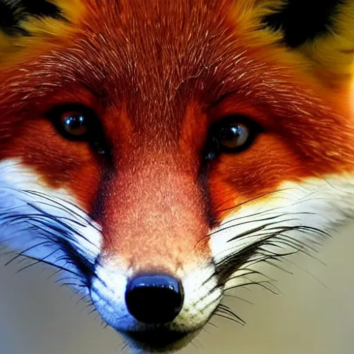 Image similar to beautiful fox close-up, XF IQ4, 150MP, 50mm, f/1.4, ISO 200, 1/160s, natural light, Adobe Photoshop, Adobe Lightroom, DxO Photolab, Corel PaintShop Pro, symmetrical balance, depth layering, polarizing filter, Sense of Depth, AI enhanced