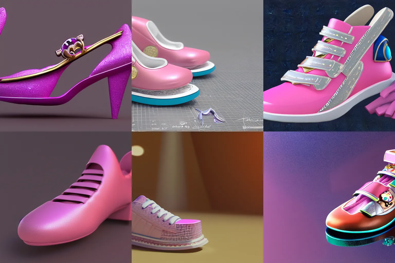 Prompt: a 3d render of a snicker shoe, sailor moon themed, octane render , unreal engine 5 , 8K , hyperdetailed