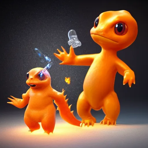 Image similar to a charmander clear ice sculpture, ultra realistic, concept art, intricate details, highly detailed, photorealistic, octane render, 8 k, unreal engine, photography
