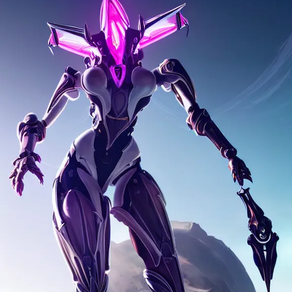 Prompt: highly detailed giantess shot, exquisite warframe fanart, looking up at a giant beautiful majestic saryn prime female warframe, as a stunning anthropomorphic robot female hot dragon, looming over you, elegantly posing over you, sleek bright white armor with glowing fuchsia accents, camera between detailed robot legs, looking up, proportionally accurate, anatomically correct, sharp detailed robot dragon paws, two arms, two legs, camera close to the legs and feet, giantess shot, furry shot, upward shot, ground view shot, leg and hip shot, elegant shot, epic low shot, high quality, captura, realistic, sci fi, professional digital art, high end digital art, furry art, macro art, giantess art, anthro art, DeviantArt, artstation, Furaffinity, 3D realism, 8k HD octane render, epic lighting, depth of field