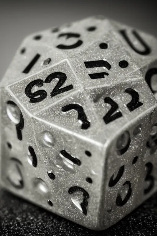 Image similar to closeup photographyof a mutated and futuristic Twenty sided dice, bokeh, sharp focus, intricate, highly detailed, 8k, cinematic, sharp focus