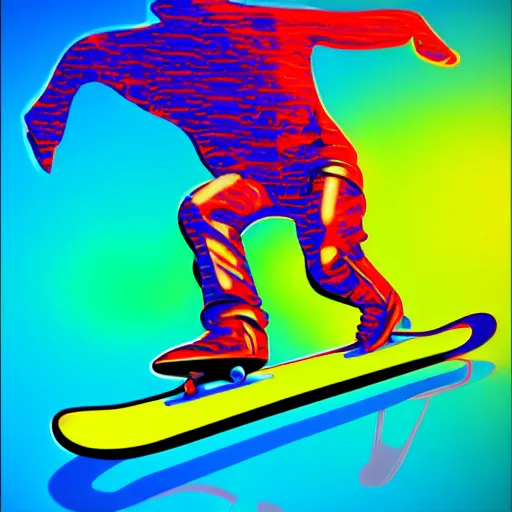 Prompt: skate in ocean. pop art, no duplicate image, glowing lights, ultra details, digital painting, artstation, concept art, smooth, sharp focus, illustration, intecrate details, art by richard hamilton and mimmo rottela, pixels art by kirokaze and paul robertson, dall e 2 rendered - h 7 6 8