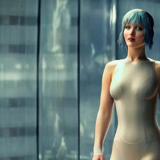 Image similar to jennifer lawrence starring in ghost in the shell