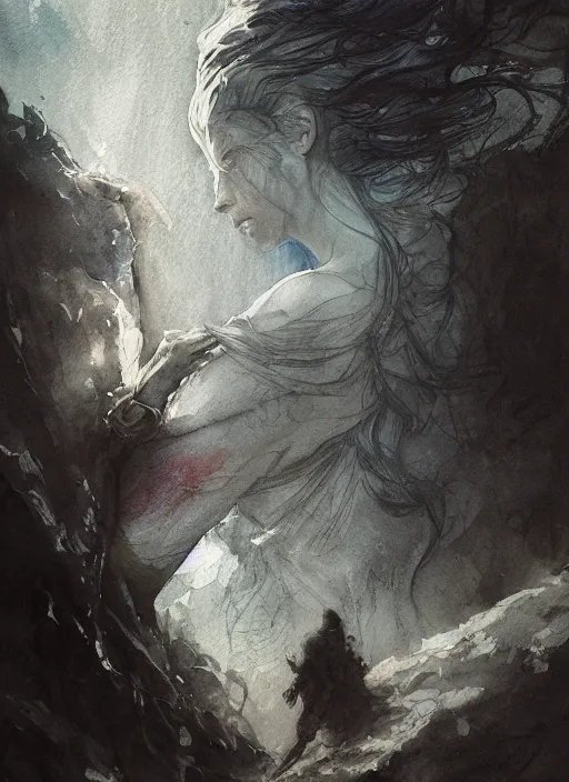 Image similar to portrait, Wanderer dreams, watercolor, dramatic lighting, cinematic, establishing shot, extremely high detail, foto realistic, cinematic lighting, pen and ink, intricate line drawings, by Yoshitaka Amano, Ruan Jia, Kentaro Miura, Artgerm, post processed, concept art, artstation, matte painting, style by eddie mendoza, raphael lacoste, alex ross