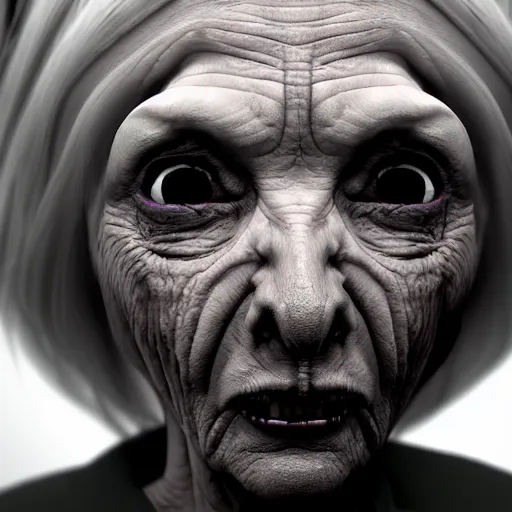 Prompt: photorealistic cinematic of a darkness scene scary ugly old woman, highly detailed, inspired by Tim Burton, trending on Artstation, Unreal Engine 4k