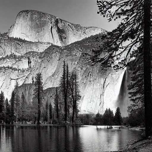 Image similar to black-and-white landscape photograph of Yosemite National Park by Ansel Adams width 1024