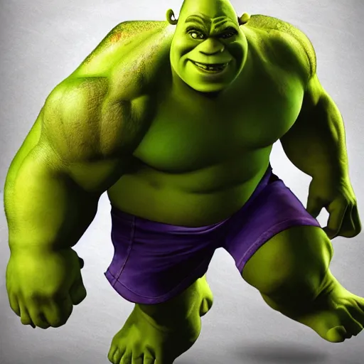 Image similar to shrek as a Hulk from Marvel Comics, hyperdetailed, artstation, cgsociety, 8k,