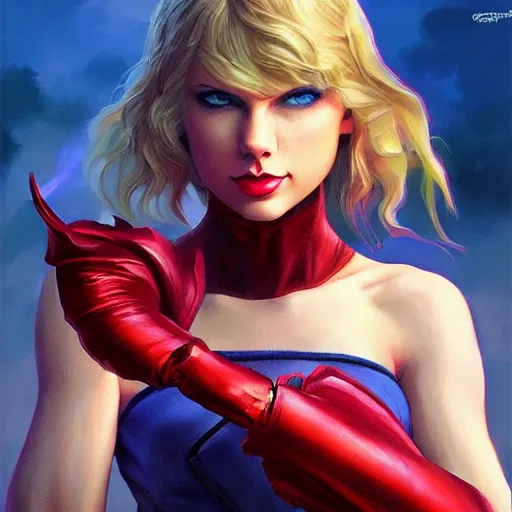 Prompt: Taylor Swift as a Street Fighter character, portrait, highly detailed, digital painting, artstation, concept art, sharp focus, illustration, cinematic lighting, art by artgerm and greg rutkowski and alphonse mucha