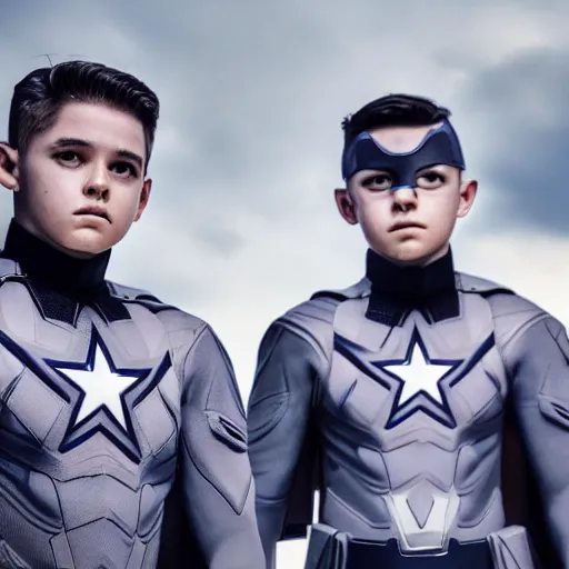 Image similar to The Boys, Starlight, uniform, hero pose, dramatic lighting, cinematic UHD, superhero, realistic, detailed, still life