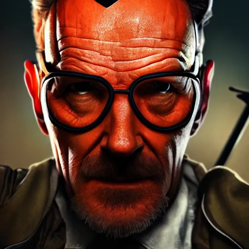 Prompt: Bryan Cranston dressed up as Gordon Freeman for Half Life Movie film still, 4k resolution, 8k resolution, HD Quality, highly detailed, very detailed, detailed, studio quality lighting, digital art, trending on artstation, Dramatic, Dramatic Lighting, Dramatic Angle, Epic, film still