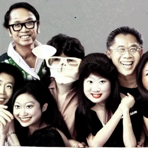 Image similar to a 1 9 8 0 s singaporean promotional poster for a sitcom