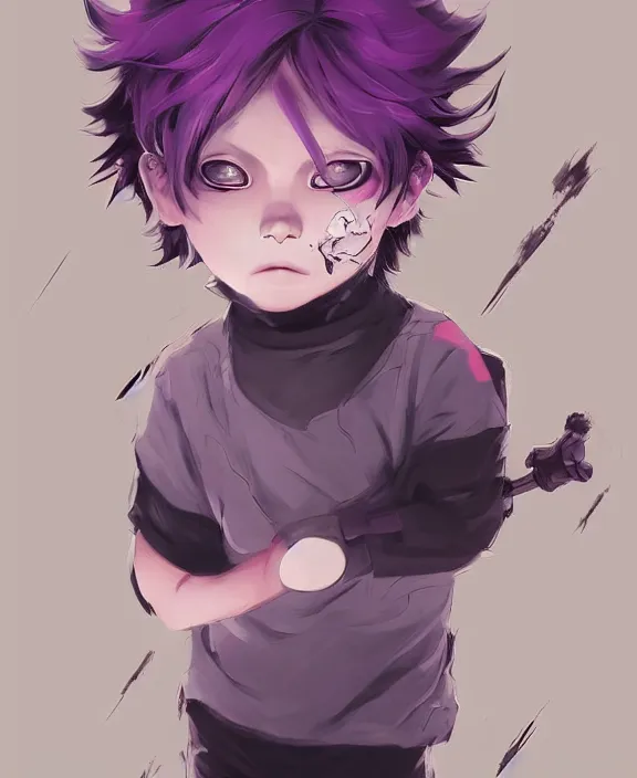 Animeguy purple hair black and purple anime boy HD wallpaper  Pxfuel