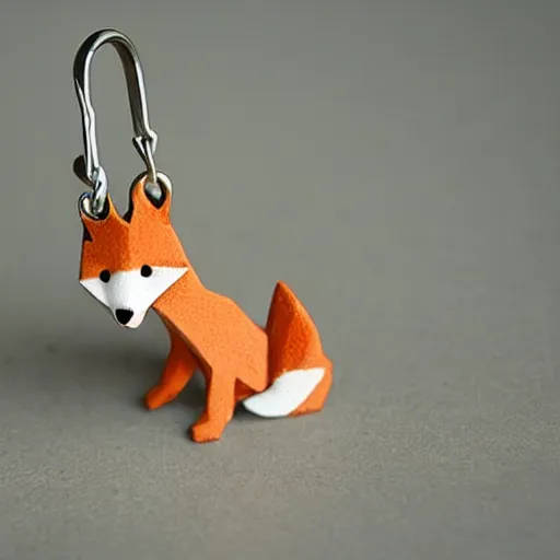 Image similar to little figure of a fox hanging at a keychain