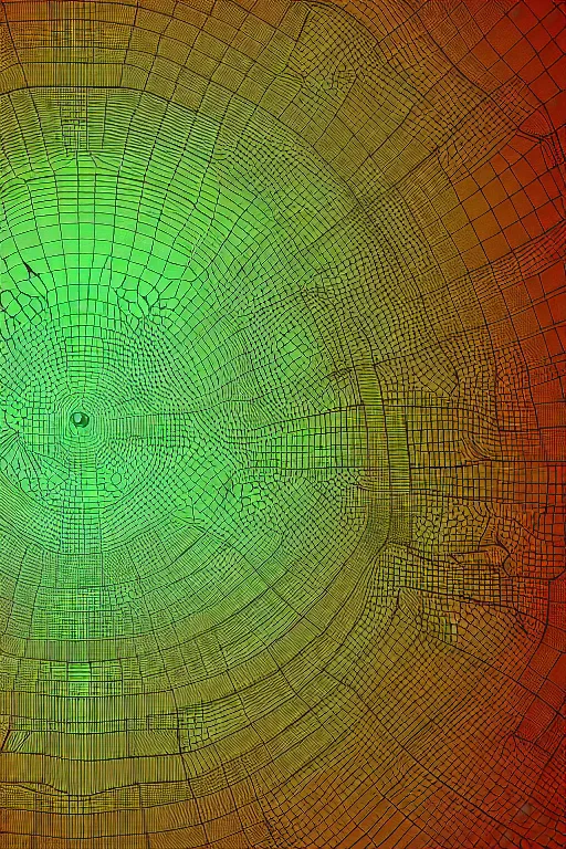 Image similar to a stunning 3 d map of an extraterrestrial territory with 3 d landmarks, award winning behance digital art, earth tones, geometric lines