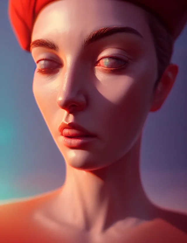 Image similar to blurred background. close-up portrait of a goddess in crown, by Aykut Aydogdu and Barclay Shaw and Alena Aenami, Atey Ghailan, octane render, unreal engine, cinematic counter light, high detail, octane render, 4k