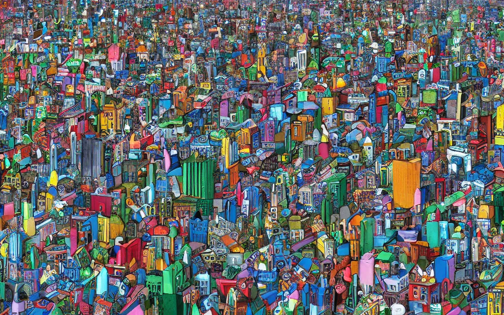 Prompt: plastic toy city potemkin fantastical cityscape, award winning digital art
